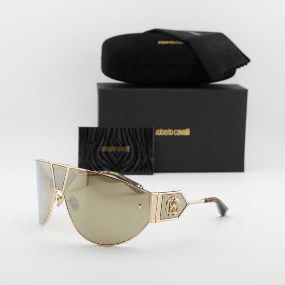 Roberto Cavalli SRC093 300G Shield Sunglasses - Gold/Havana main image 7